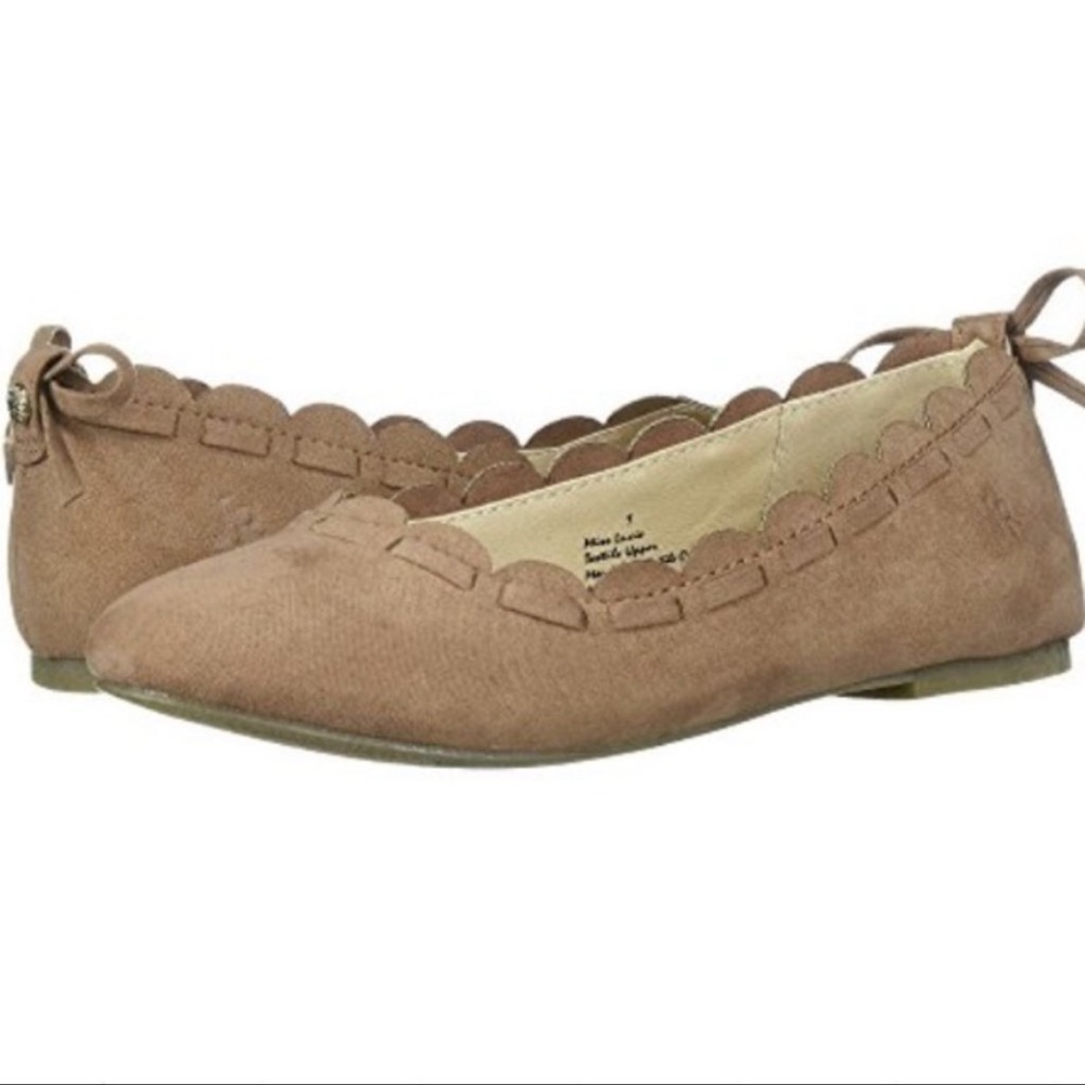 Jack Rogers champagne Dusty rose‎ tan Lucie suede scalloped edge ballet flats 8